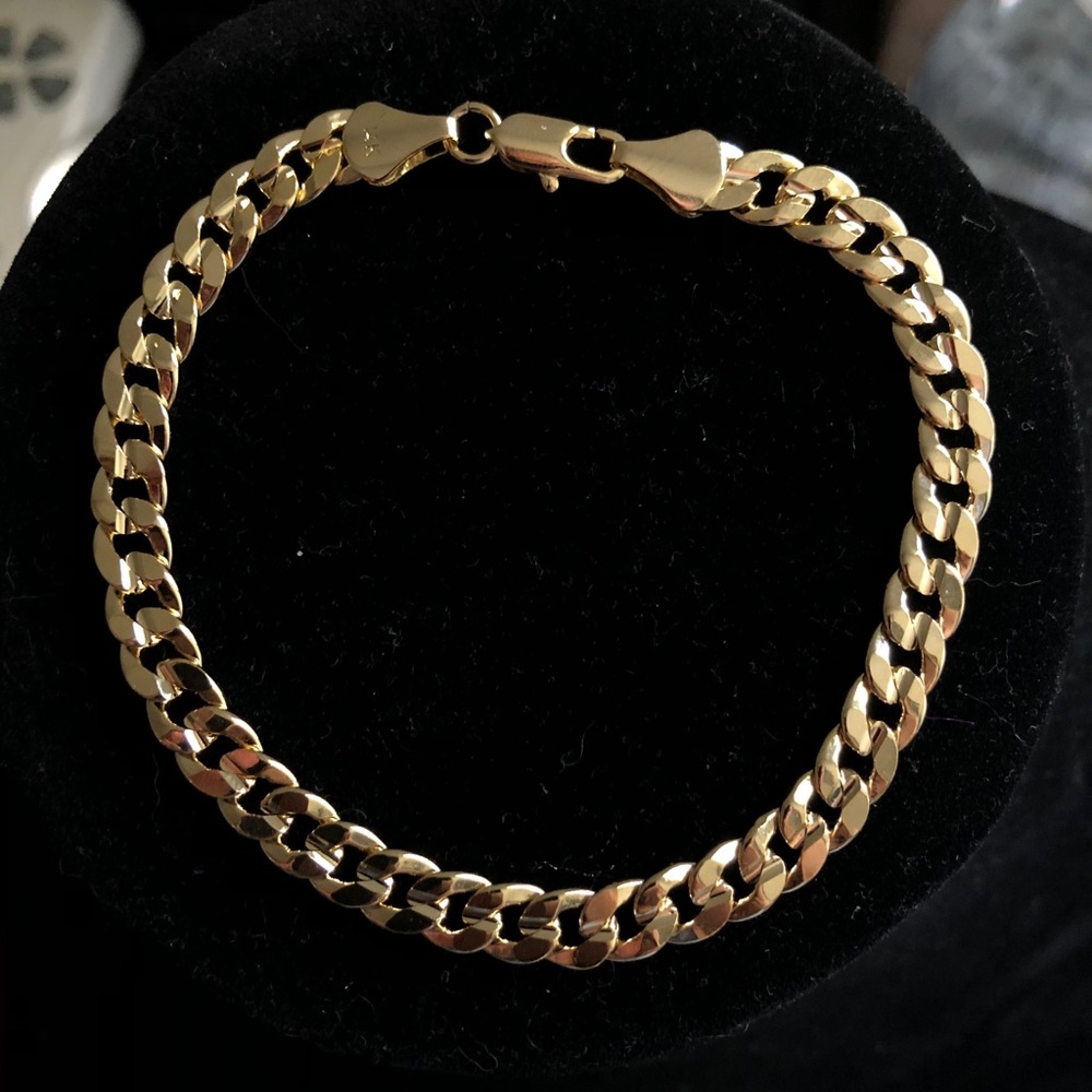 14k gold filled Cuban bracelet stamped
